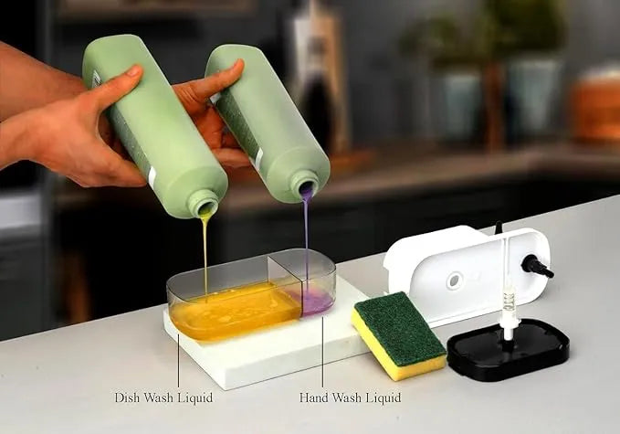 3-in-1 Soap Dispenser for Kitchen Sink | Countertop Organizer with Sponge Holder